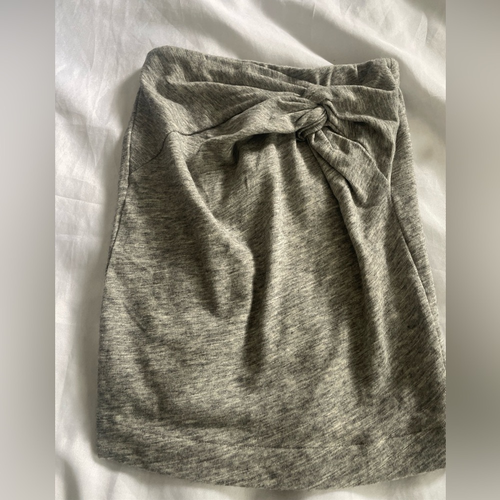 IRO Luisa Miniskirt Knot front heather grey XS New w tag comfy jersey soft